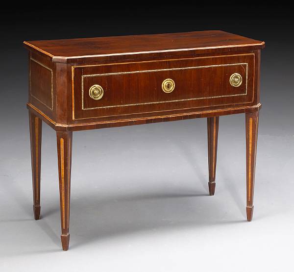 Appraisal: A Swedish Neoclassical gilt bronze mounted inlaid mahogany serving table