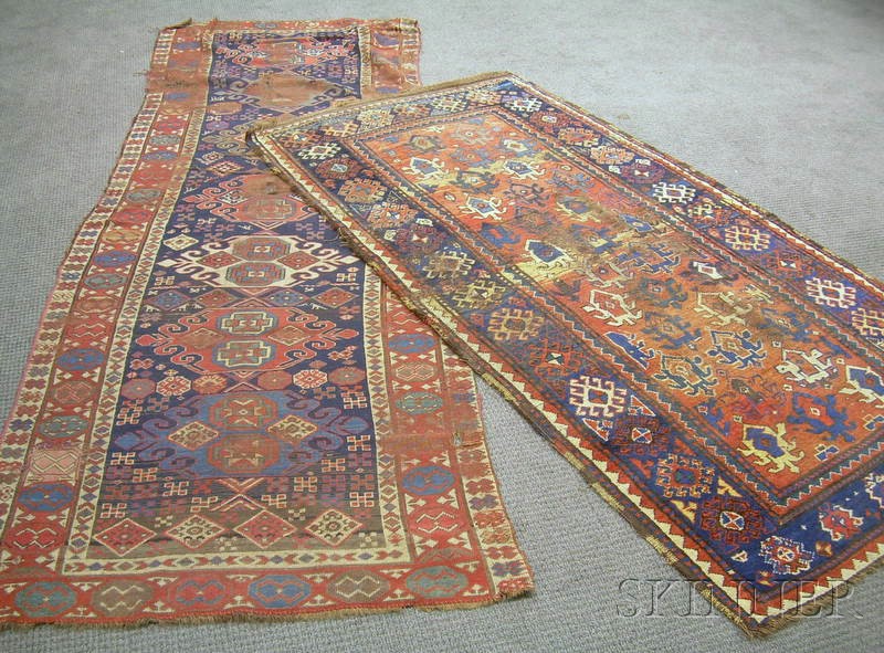 Appraisal: Two Caucasian Long Rugs th century one ft in x