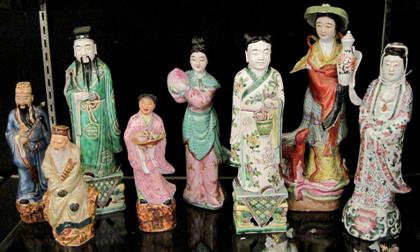 Appraisal: Eight Chinese famille rose figures th century and later