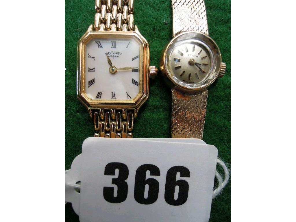 Appraisal: A Zenith ladies dress watch ct gold case and strap