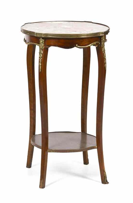 Appraisal: A Louis XVI Style Gilt Metal Mounted Mahogany Side Table