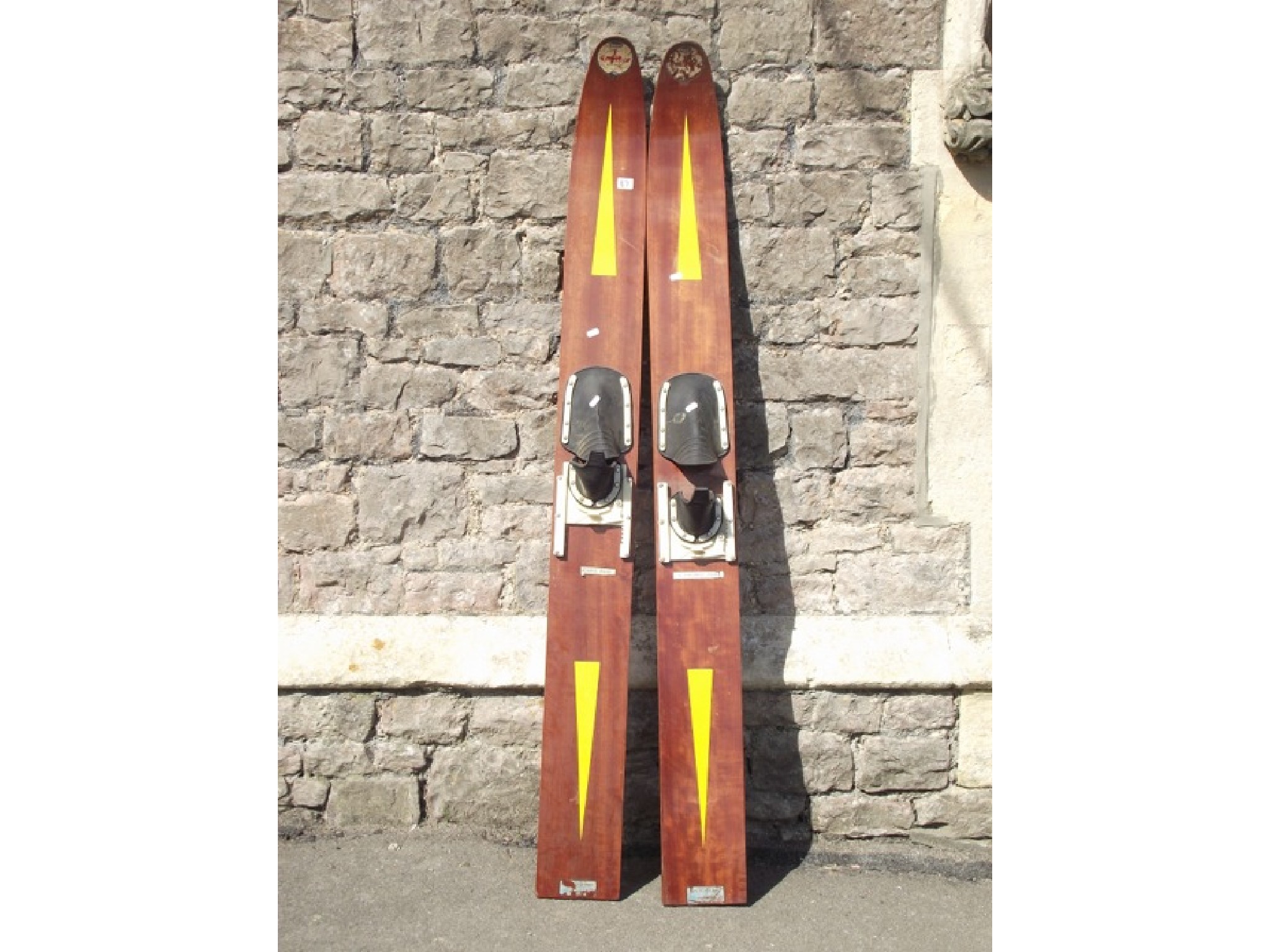 Appraisal: A pair of vintage Borden Estuary brand wooden water skis