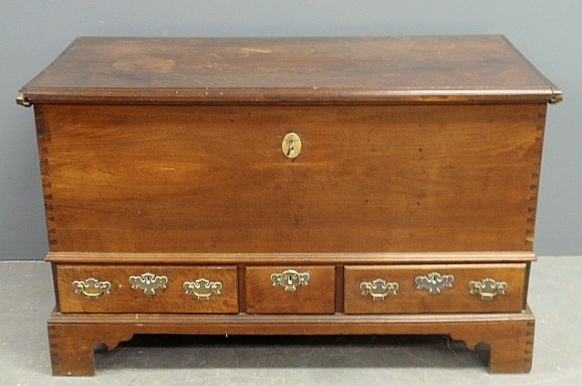 Appraisal: - Pennsylvania Chippendale walnut blanket chest c with two drawers