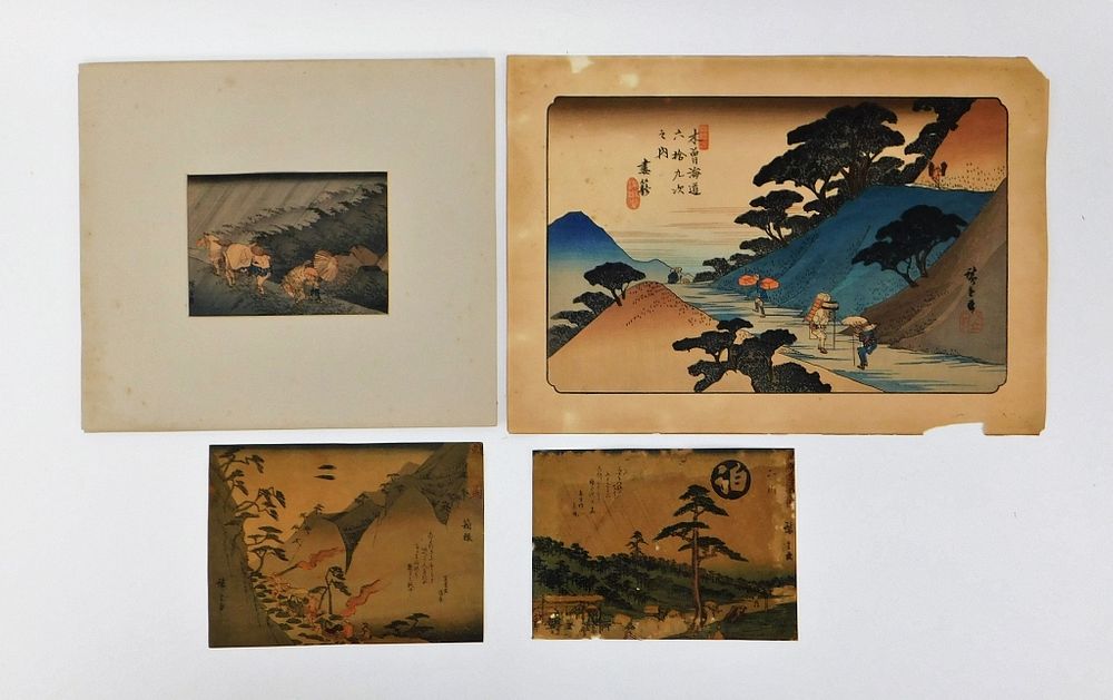 Appraisal: Utagawa Hiroshige Landscape Woodblock Prints Utagawa Hiroshige Japan - Includes