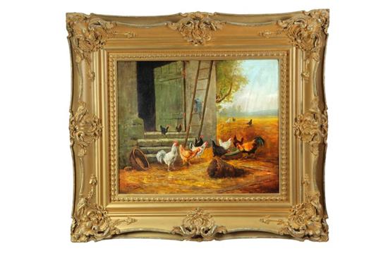 Appraisal: BARNYARD BY EUGENE FROMENTIN FRANCE - Oil on canvas signed