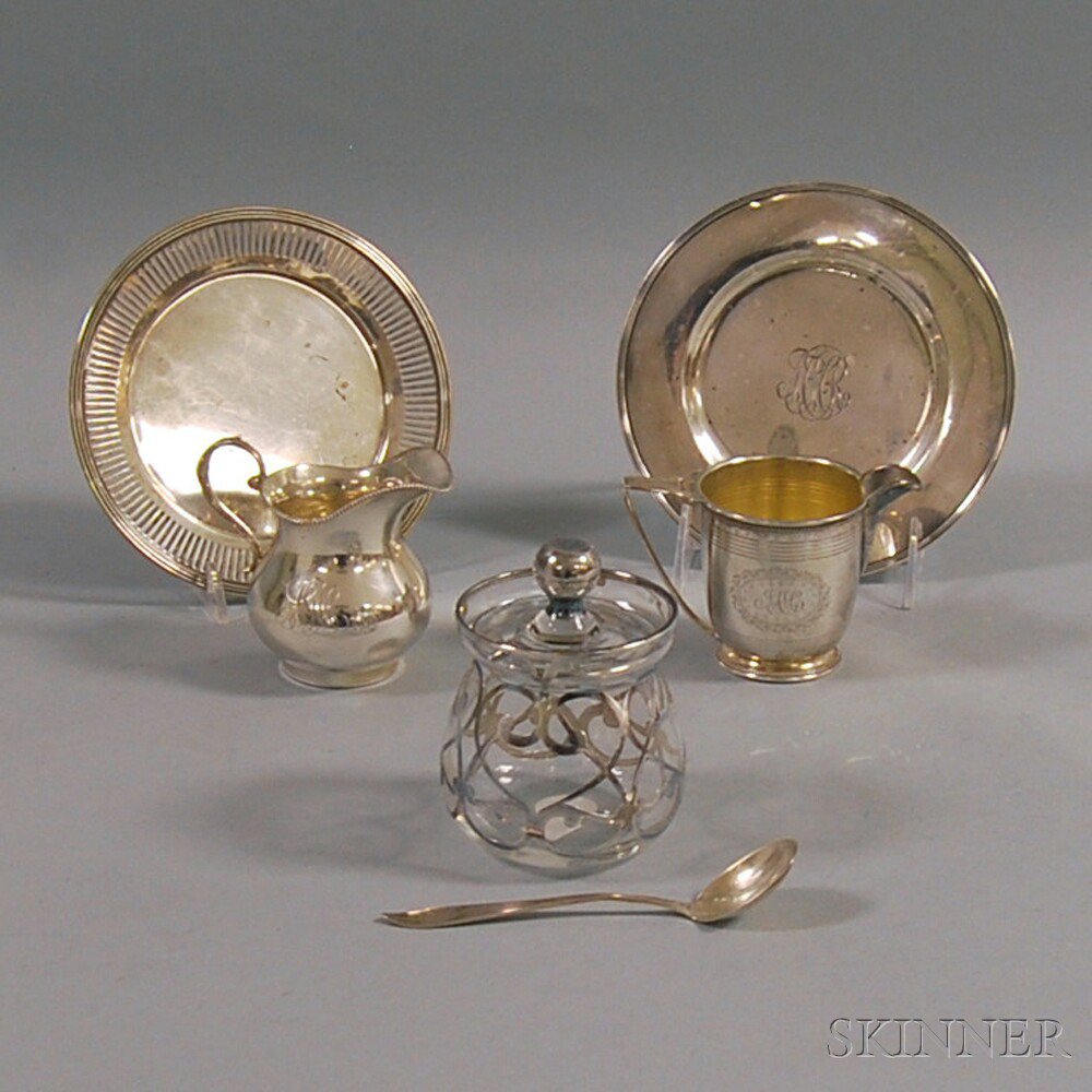 Appraisal: Five Pieces of Sterling Silver and Silver Overlay Tableware an