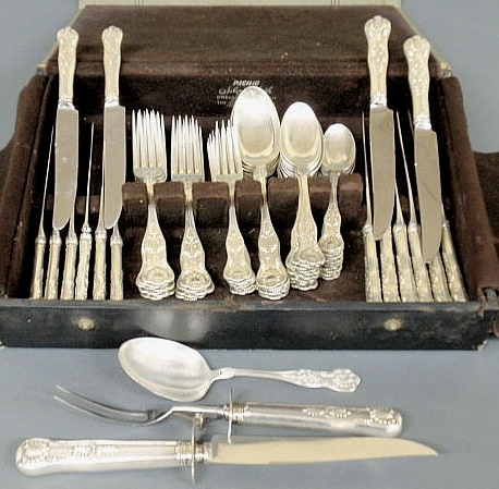 Appraisal: Sterling silver Kings pattern flatware- dinner forks l tablespoons l