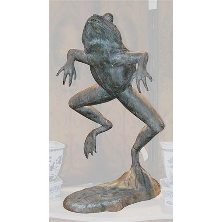 Appraisal: Bronze Frog-Form Garden Fountain Estimate -