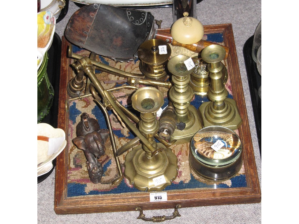 Appraisal: Various brass candl