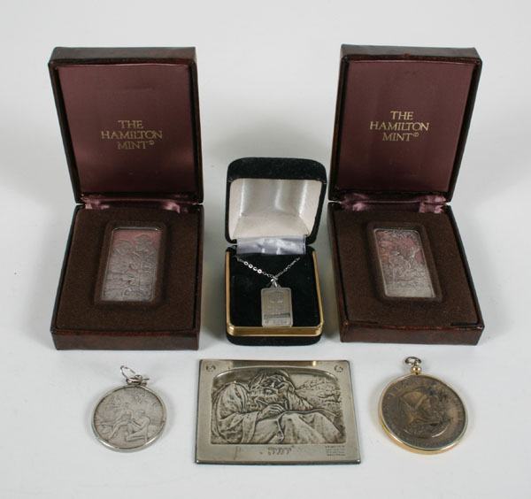 Appraisal: Silver pieces and medals pc assortment including two Hamilton Mint