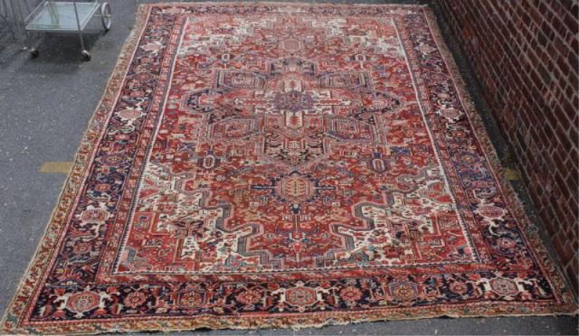 Appraisal: Vintage Roomsize Handmade Heriz Carpet From an Englewood NJ estate