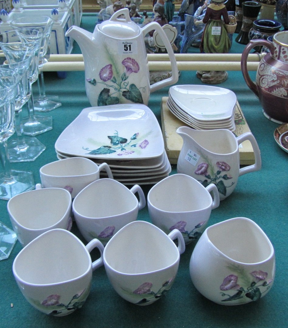 Appraisal: A Carlton ware six piece tea service decorated in 'Convolvulus'