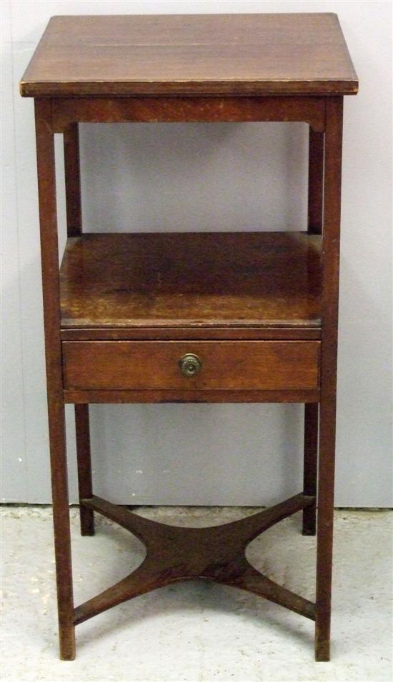 Appraisal: George III mahogany three tier washstand the centre tier with