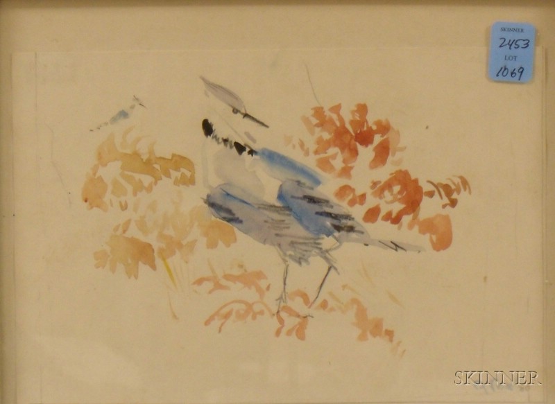 Appraisal: American School th Century Bluejay Study Inscribed and dated A