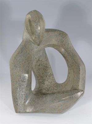 Appraisal: Pamela Rydzewski d Seated figure Granite part polished cm in