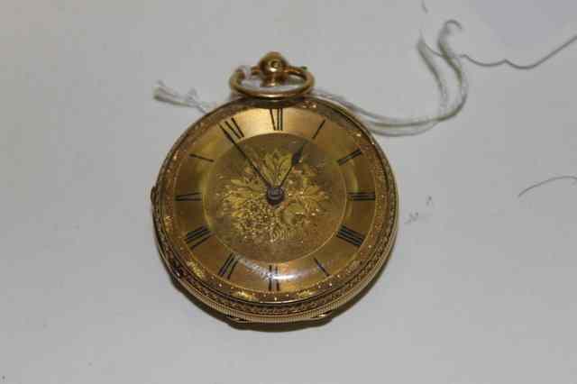 Appraisal: AN CT GOLD POCKET WATCH with gilt dial and engine