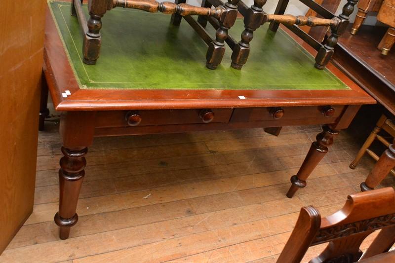 Appraisal: A VICTORIAN CEDAR WRITING DESK WITH LEATHER TOP INSERT AND