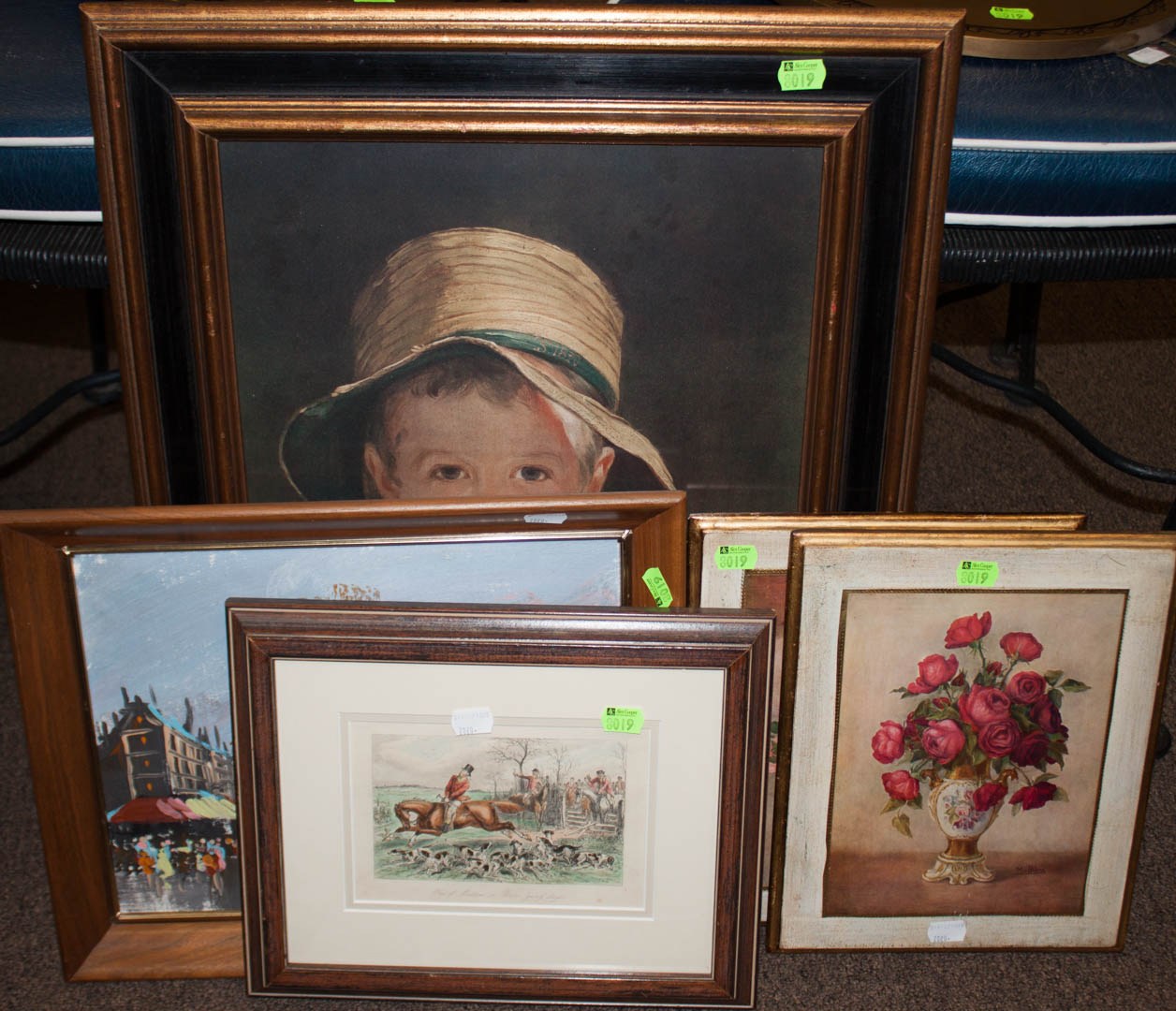 Appraisal: Two Oriental wall plaques and framed artwork