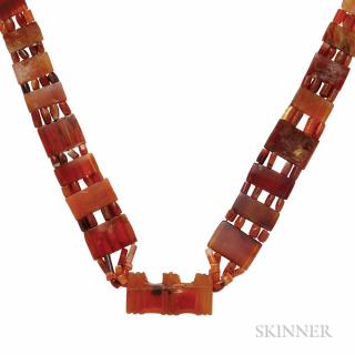 Appraisal: Western Asiatic Carnelian Necklace c rd- nd millennium BC composed