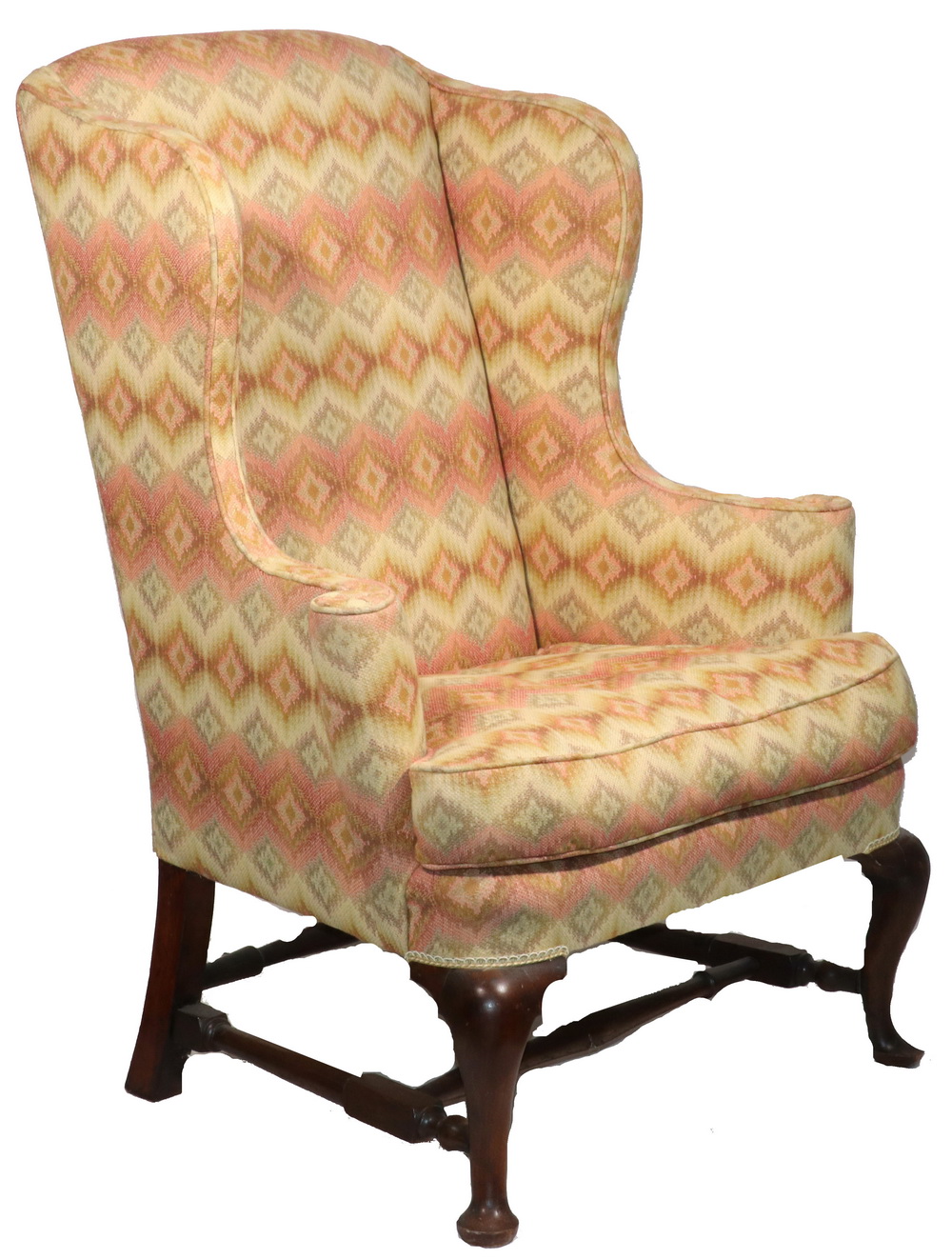 Appraisal: QUEEN ANNE WING CHAIR Queen Anne Style Mahogany Wing Chair