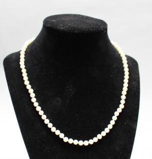 Appraisal: Pearl k Gold Clasp Necklace Pearl k Gold Clasp Necklace