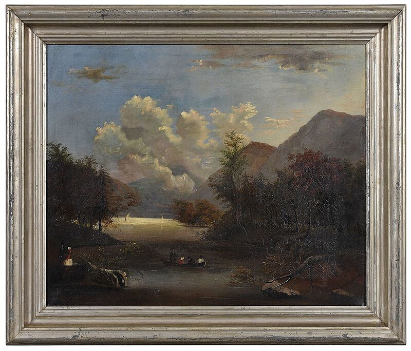 Appraisal: American School late th century On the Lake unsigned oil