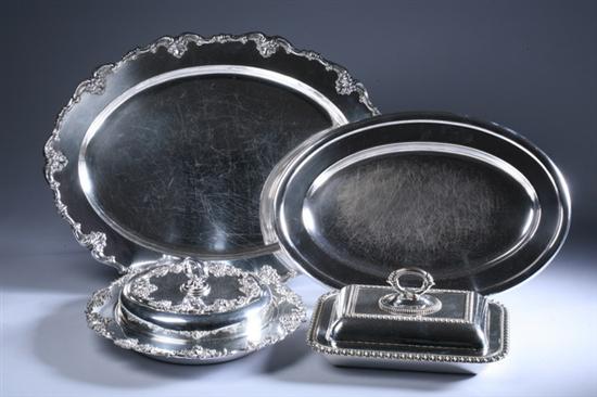 Appraisal: SEVEN SHEFFIELD AND SILVER PLATED SERVING PIECES Including three oval