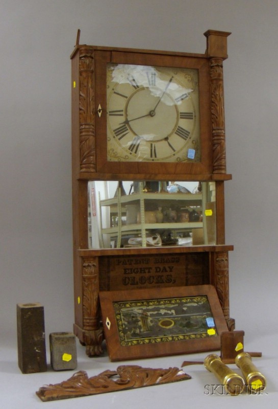 Appraisal: Triple-Decker Shelf Clock by Birge Ives Bristol Connecticut with carved