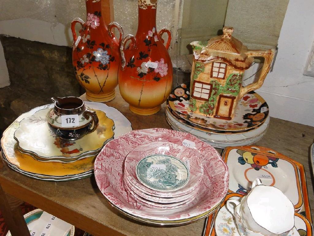 Appraisal: A collection of ceramics including a pair of Satsuma type