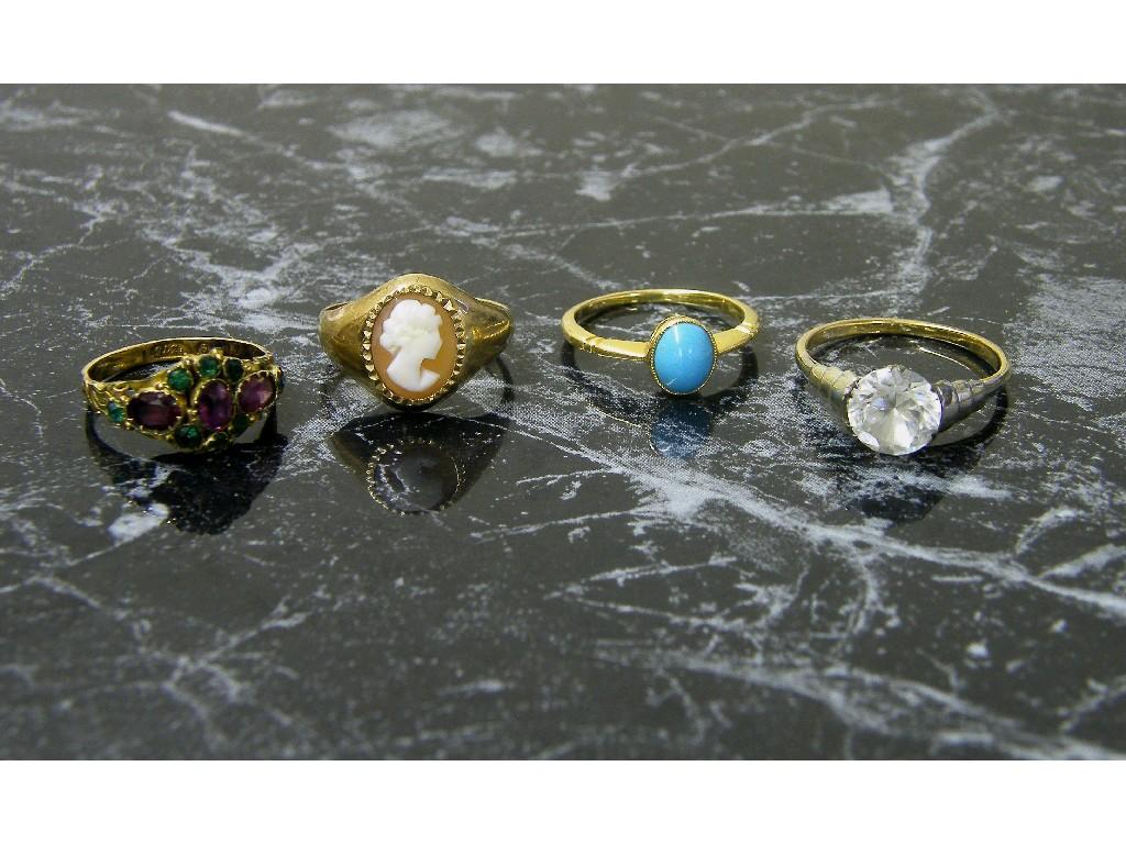 Appraisal: ct yellow gold turquoise ring gm together with a ct