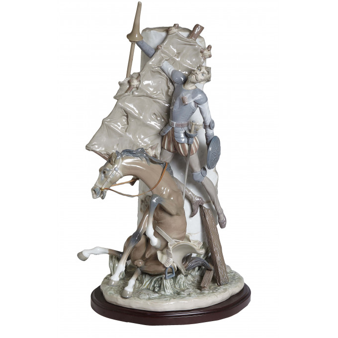 Appraisal: Large Lladro Porcelain Figure Don Quixote and the Windmill Figure