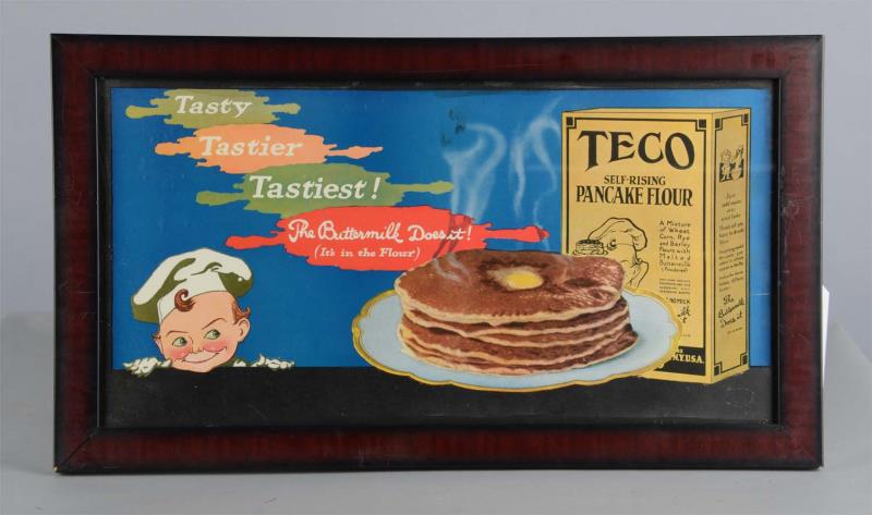 Appraisal: TECO Pancake Flour Advertisement In Frame A framed lithograph advertising