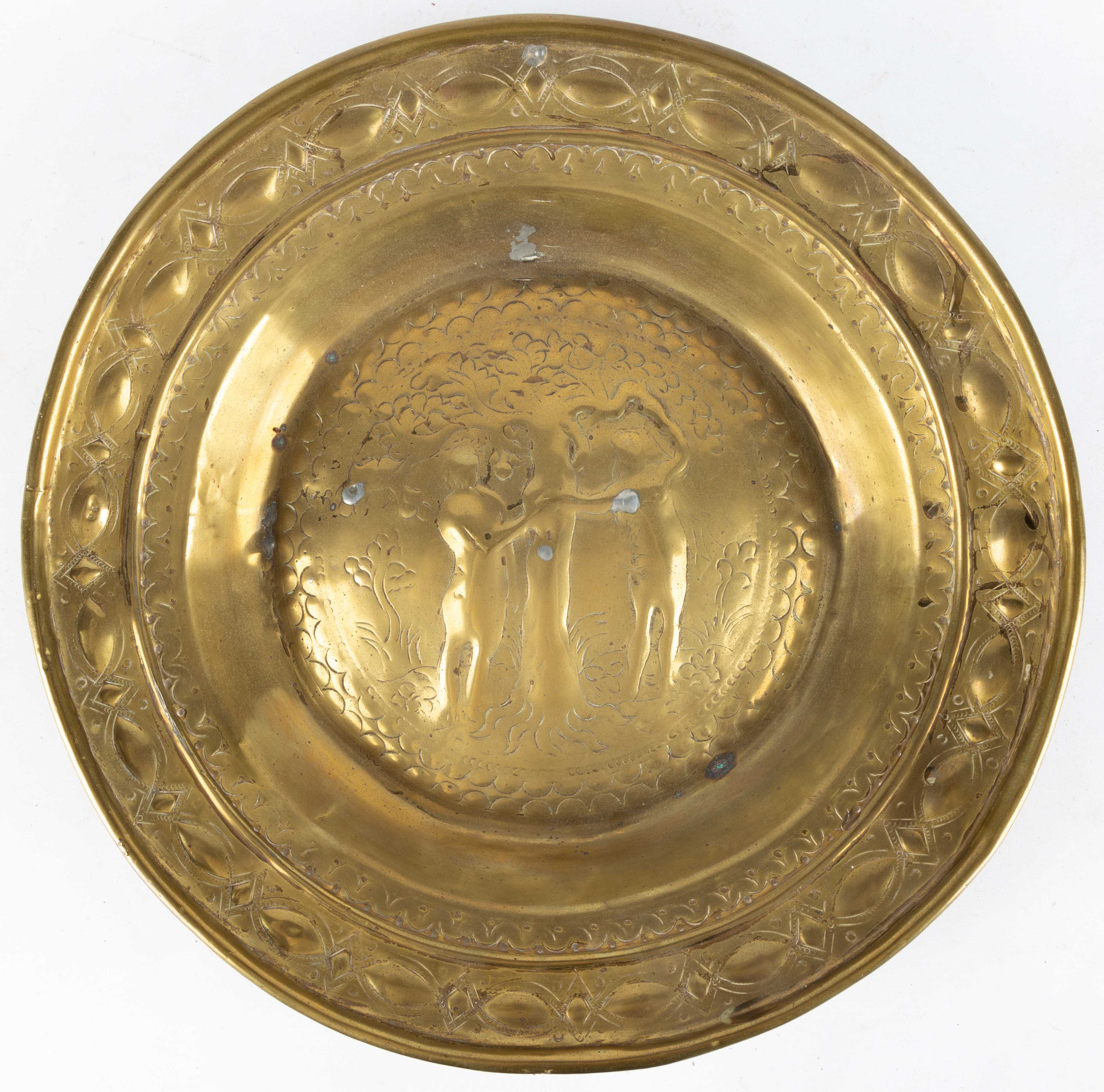 Appraisal: TH TH CENTURY DUTCH ADAM EVE ALMS DISH th th