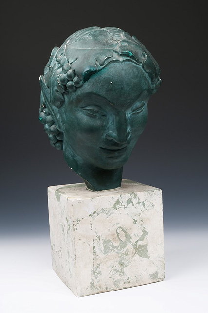 Appraisal: AN EARLY TH CENTURY ART NOUVEAU STYLE BRONZED PLASTER BUST