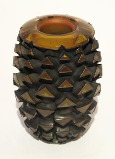 Appraisal: Terra Cotta Vase by Michael Glancy Blown and electroformed glass