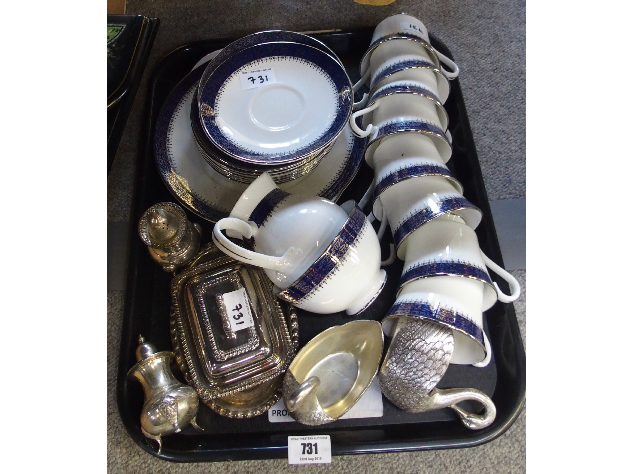 Appraisal: Tray comprising Royal Grafton Ambassador tea set for eight pair