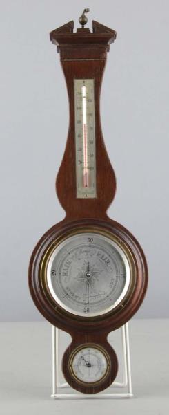 Appraisal: Mahogany Wall Mount Thermometer and Barometer This Fee Stemwedel Inc