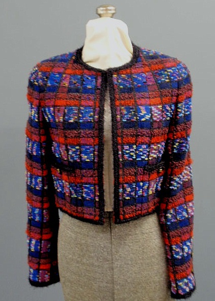 Appraisal: Chanel Boutique signature style multicolor short wool blend boucl jacket