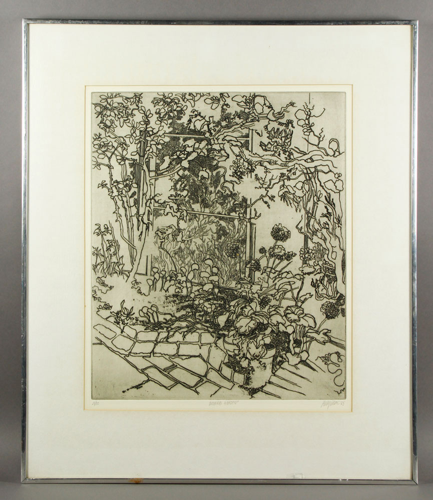 Appraisal: - Milton Botanical Garden Etching Peter Milton American b Botanical