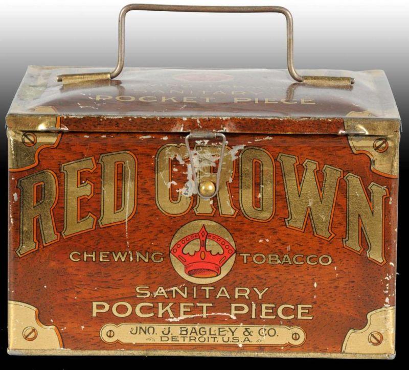 Appraisal: Red Crown Lunchbox with Chewing Tobacco Description John J Bagley