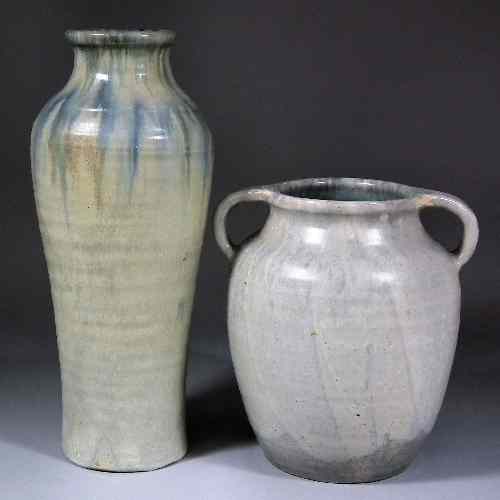 Appraisal: An Upchurch pottery baluster shaped vase in muted monochrome tones