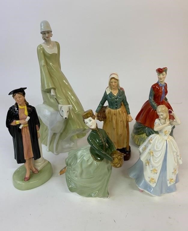 Appraisal: Six Royal Daulton figures tallest titled Strolling h