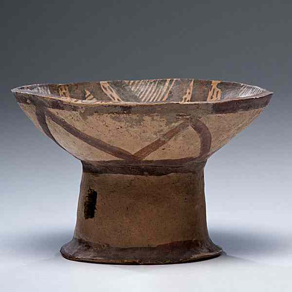 Appraisal: Chinese Neolithic Footed Bowl Chinese a neolithic-style footed bowl the