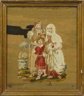 Appraisal: English Needlework Panel c depicting the H English Needlework Panel