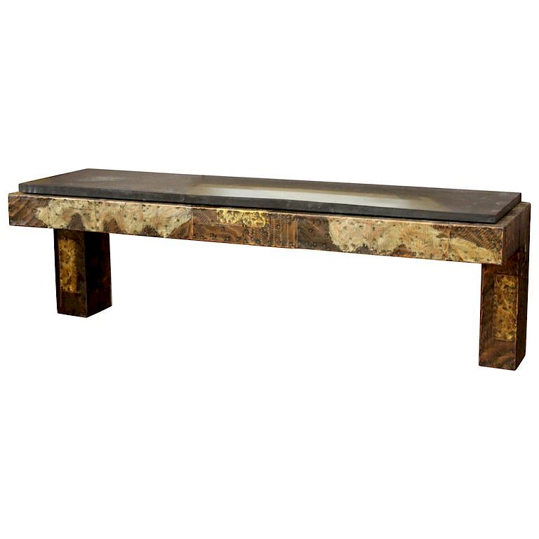 Appraisal: Paul Evans Brutalist Wall-Mounted Console Table Paul Evans for Directional