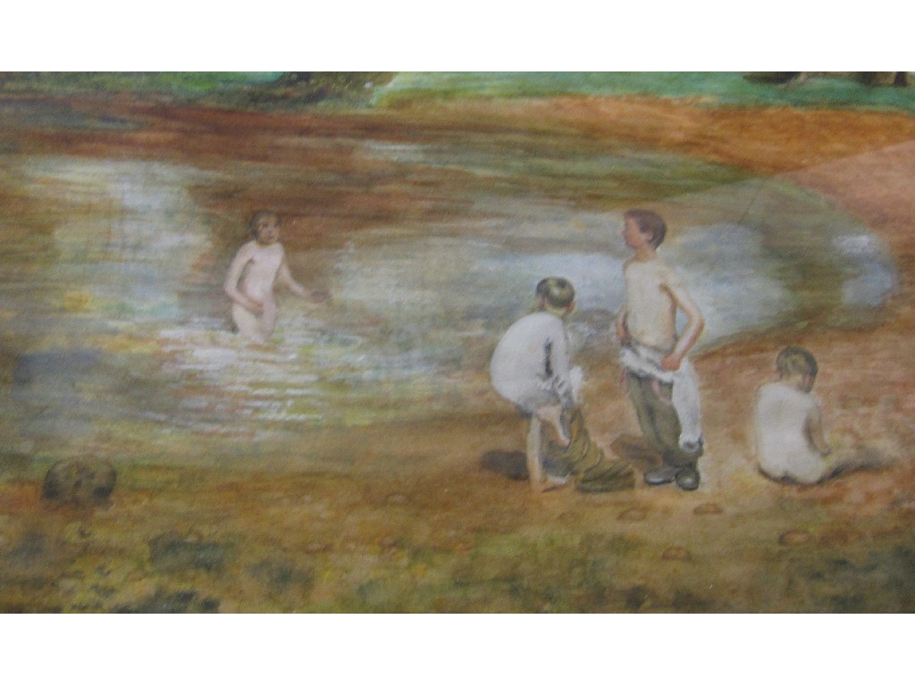 Appraisal: E RICHARDS Watercolour 'The Swimming Pond' signed and dated