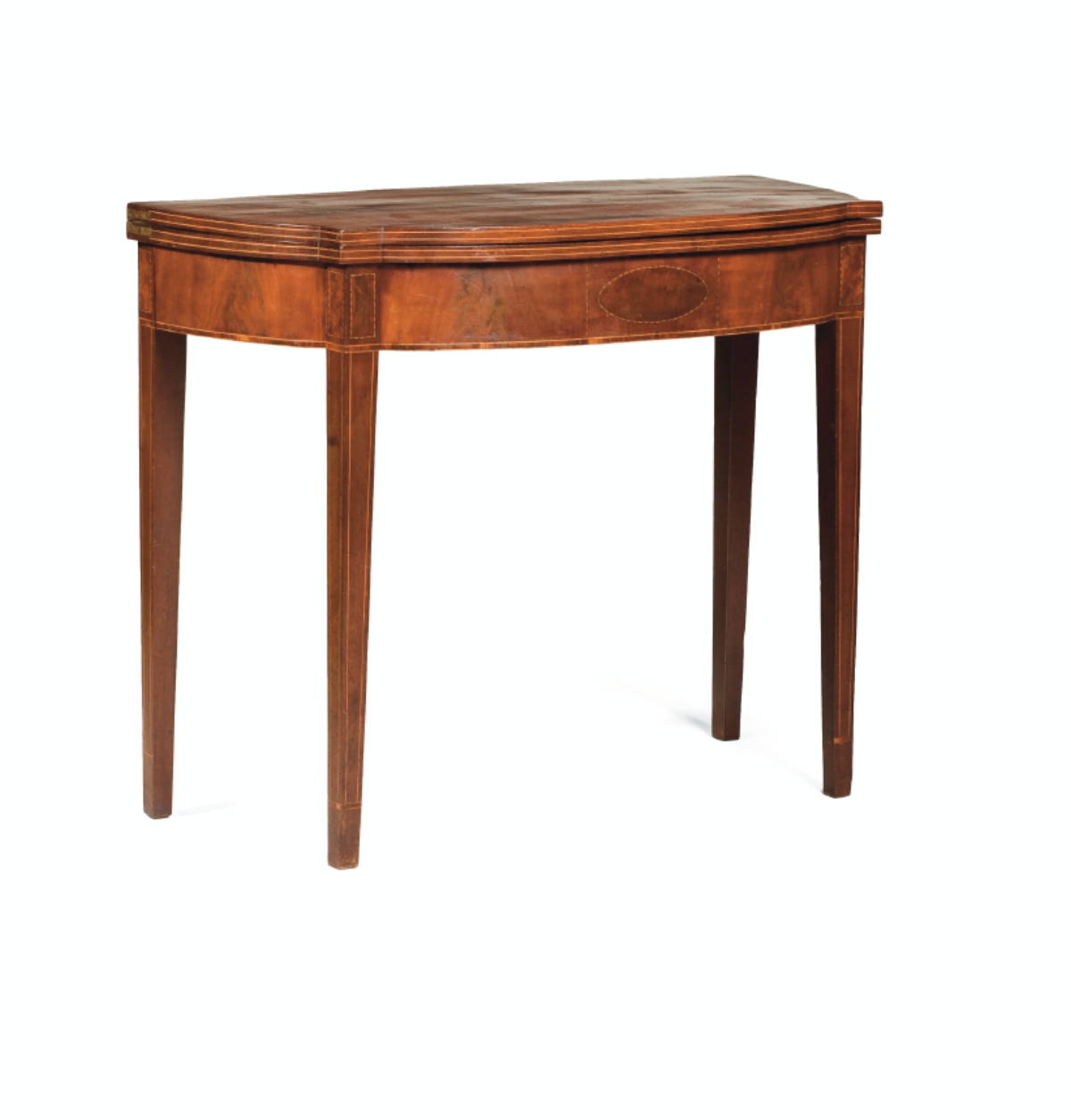 Appraisal: NEW ENGLAND HEPPLEWHITE INLAID MAHOGANY CARD TABLE PROBABLY NEW HAMPSHIRE