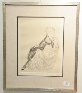 Appraisal: Al Hirschfeld - etching of Marlene Dietrich signed in pencil