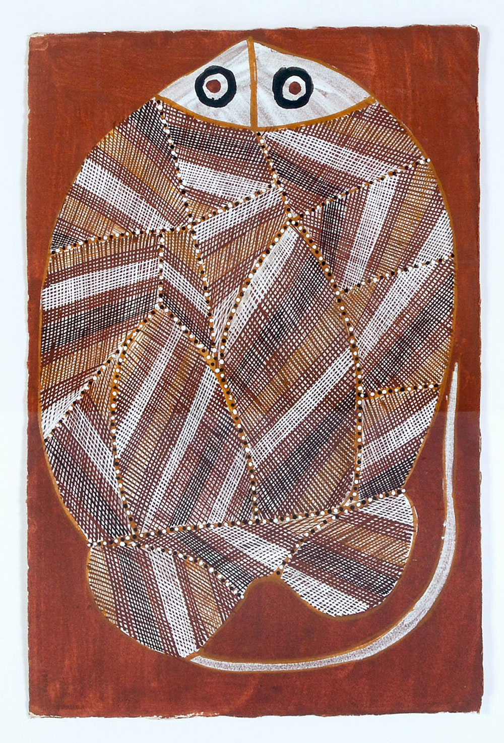 Appraisal: ABORIGINAL PAINTING LAWRENCE NGANJMIRRA gouache on paper '' x ''