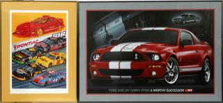 Appraisal: CARROLL SHELBY AND SAM BASS AUTOGRAPHED POSTERS CARROLL SHELBY AND